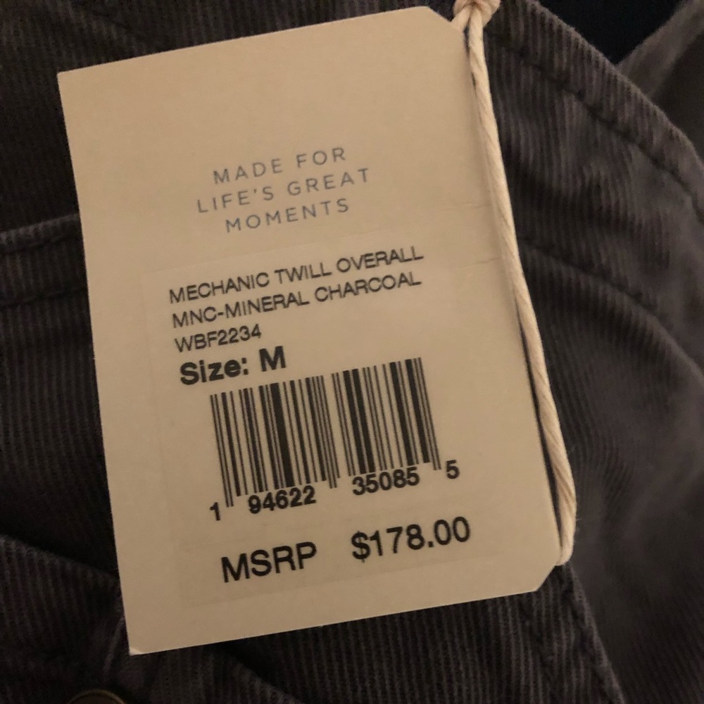Faherty brand overalls. NWT size M